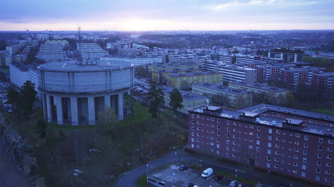 2087. Mot Tensta Hjusta (Tensta Hjulsta) Drone Stock Footage Video
