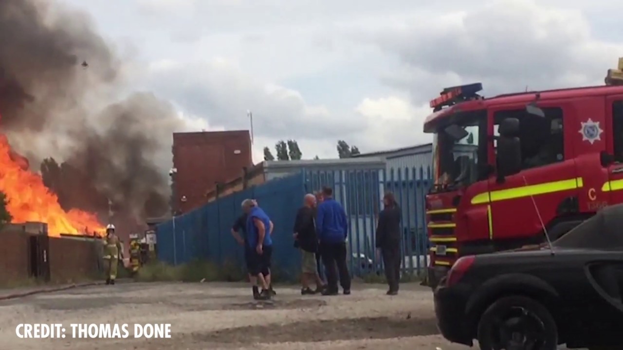 Massive fire at industrial estate as flames spark major emergency service response