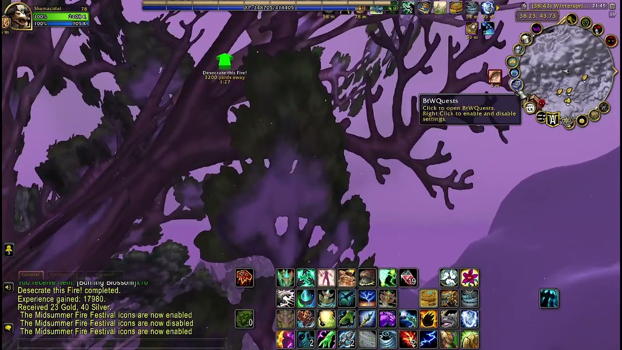 Midsummer Leveling with Shamacidal  Burning Blossom Farm & Holiday Dungeon