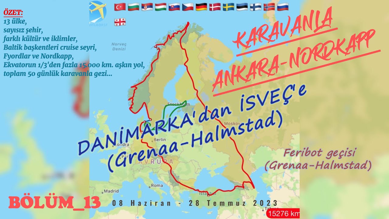 KARAVANLA NORVEÇ YURT DIŞI GEZİMİZİN DANİMARKA BÖLÜMÜ (13) Grenaa-Halmstad Feribot Geçişi