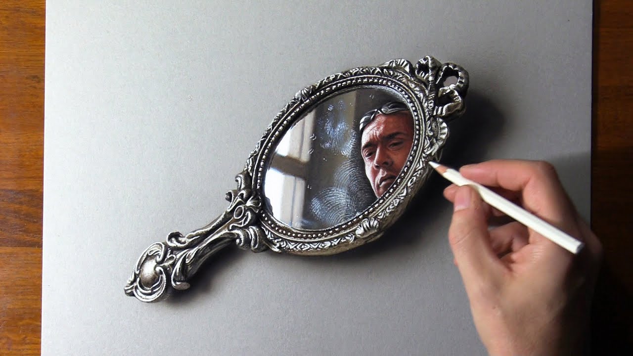 Mirror Self-Portrait Drawing