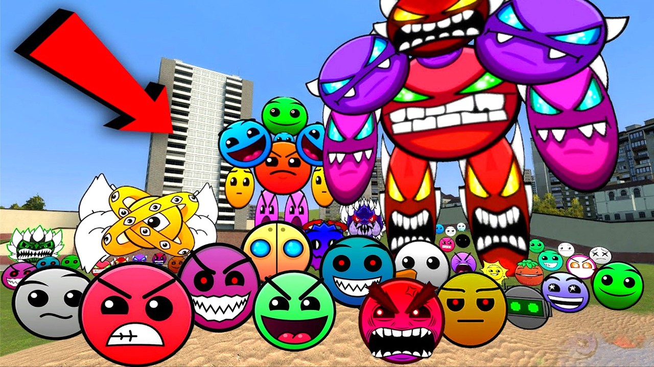 Lobotomy Dash, Nextbots и Geometry Dash. Погоня за мной в Fourstruct. Garry's Mod.