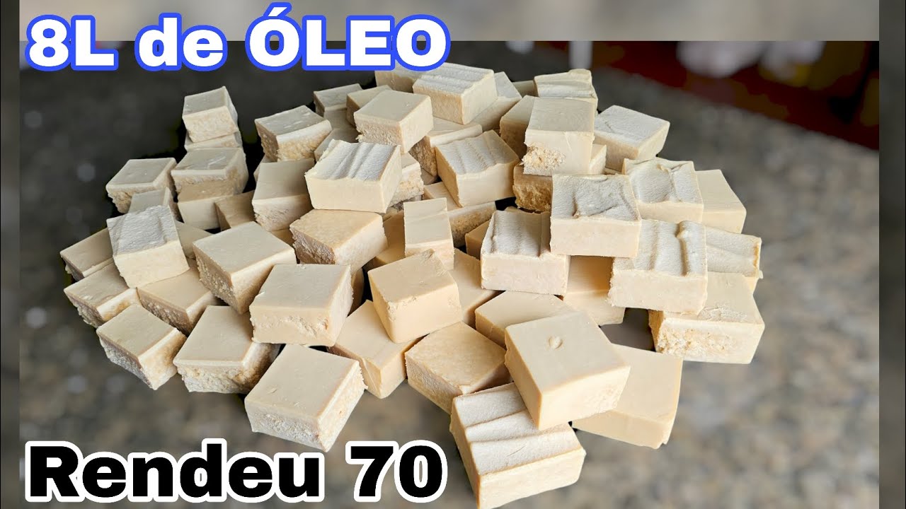 Só 8L de ÓLEO USADO Rendeu 70 Barras de Sabão Caseiro 😱 Parei de Comprar