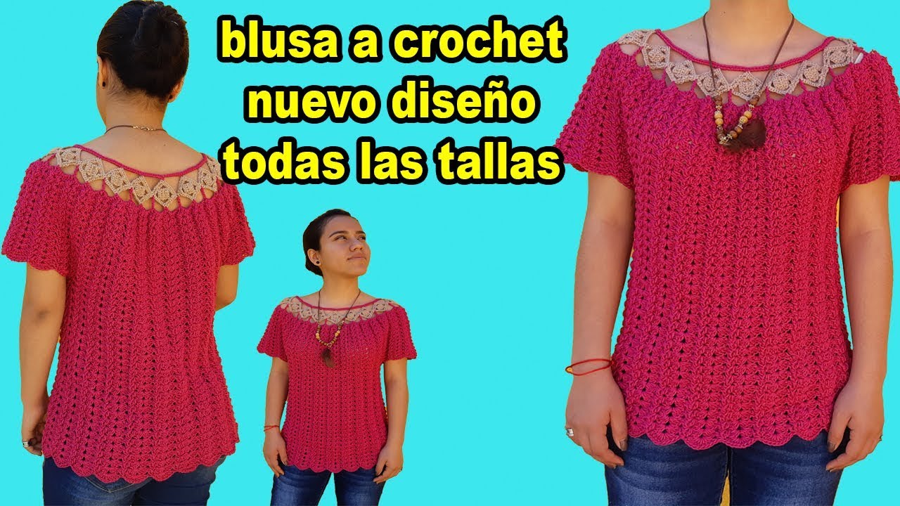 blusa a crochet de rombos para dama en todas las tallas - tutorial de ganchillo   - parte #1