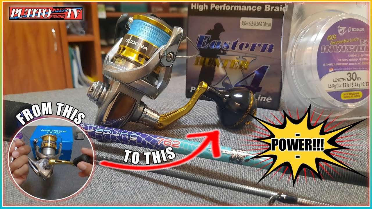 DIY GOMEXUS POWER KNOB INSTALLATION | SHIMANO SEDONA | EASTERN HUNDER BRAID LINE | UNBOXING
