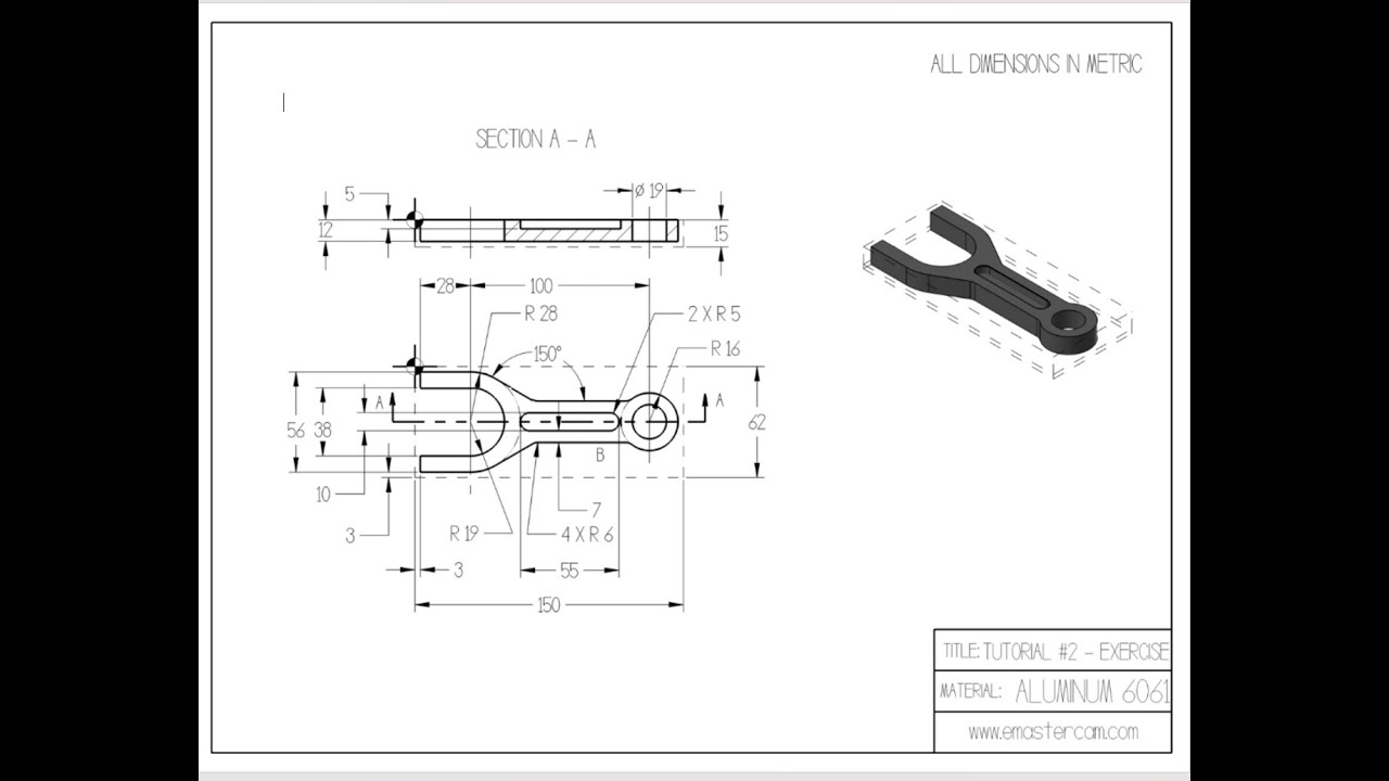 เขียนเเบบ Mastercam  CAD design 4.1