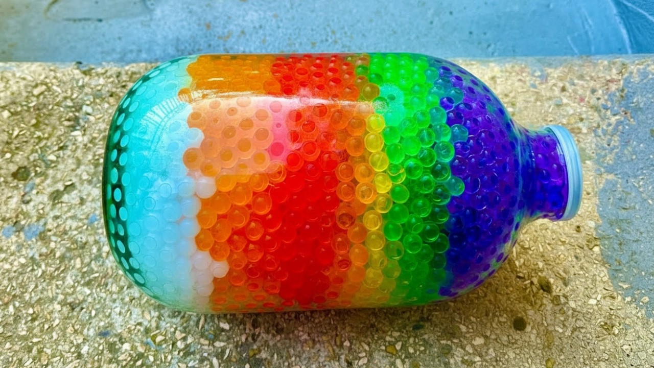 Breaking Massive Pink Glass Bottles ⚠️🔥 Crushing Super Crunchy & Soft Things!