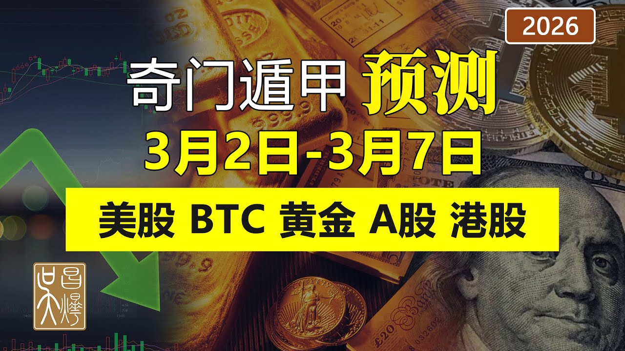 奇門遁甲預測2026年3月2日-3月7日 美股走勢 | 比特幣行情 | 中國股市A股走勢 | 黃金走勢  | 港股走勢 | 吳昌燁-风水命理