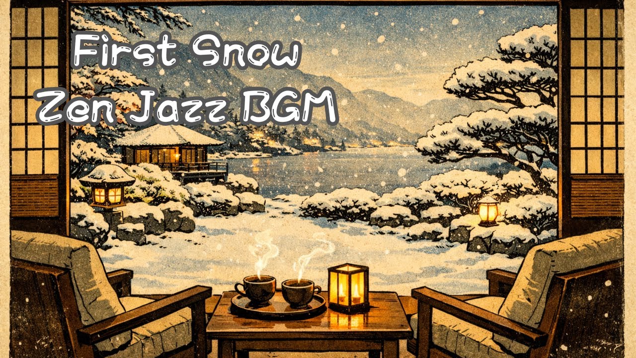 Japanese Ryokan Ambience: Watching the First Snow – Cozy Zen Jazz