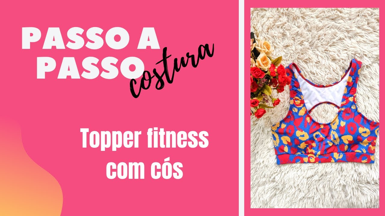 Como fazer topper fitness com cós | Acabamento na reta doméstica | #caamemoldes