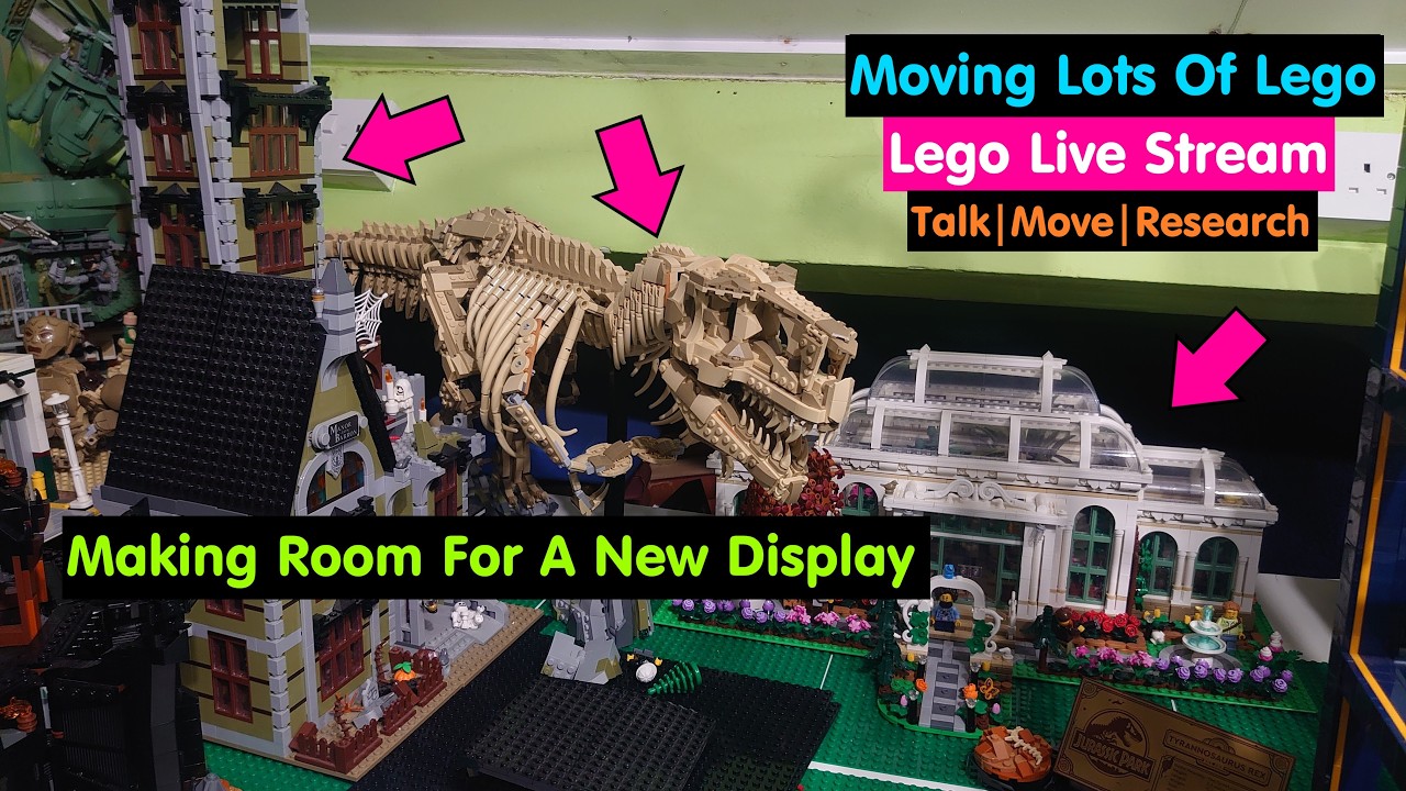 Help Me Make A Lego Display | Making Room For Mario Kart Luigi & Mach 8 | Jurassic Park's New Home