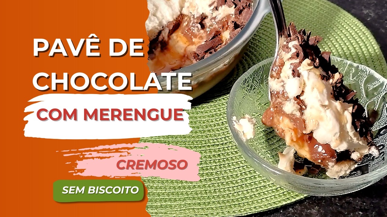 PAVÊ DE CHOCOLATE COM MERENGUE - Sobremesa Cremosa em Camadas e Fácil | Receitas da Lui