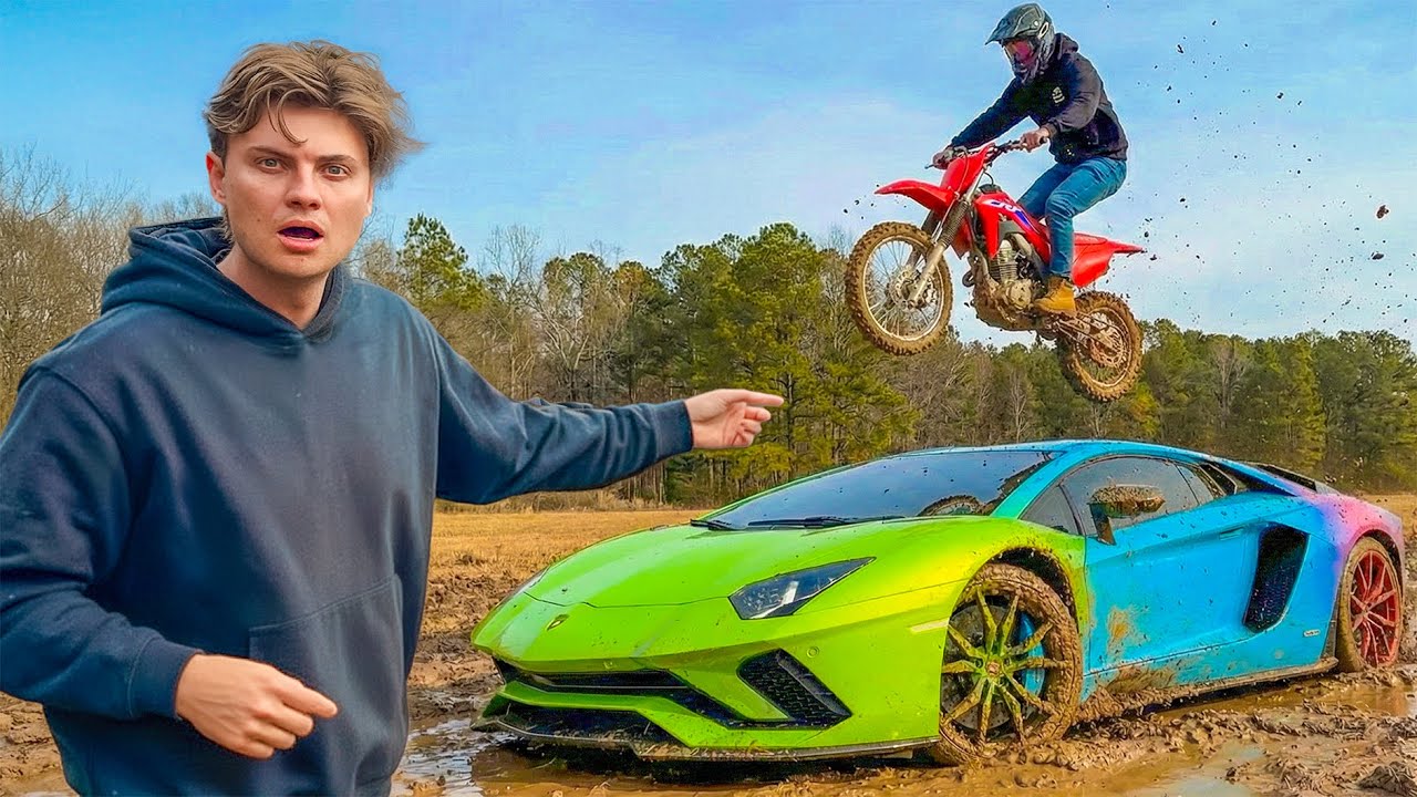 JUMPING OVER MY LAMBORGHINI on a DIRT BIKE...