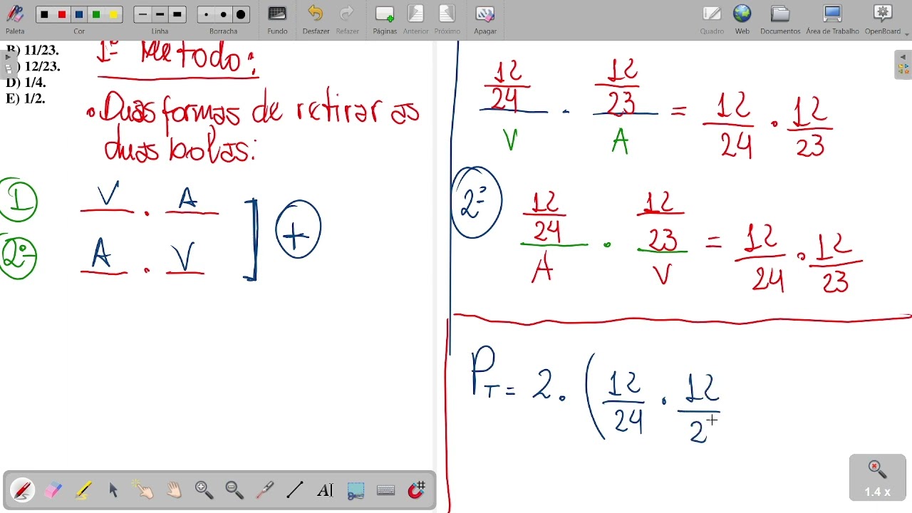 Questão sobre Probabilidade com duas formas de resolução e com muitas dicas.