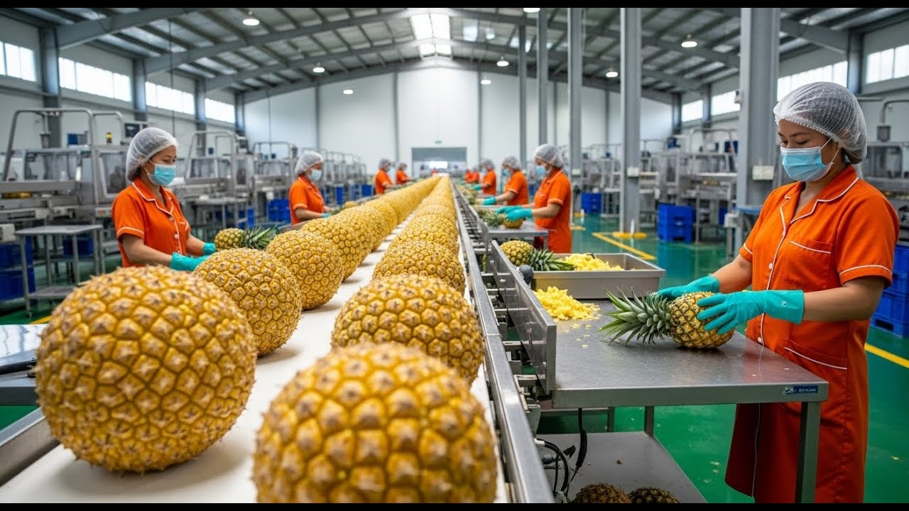 **Inside the Factory: How Fresh Pineapple Juice Is Extracted, Processed, and Bottled (Full Process)*