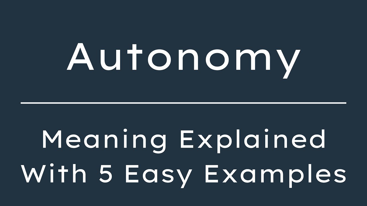 What does Autonomy mean? Autonomy Meaning in English With 5 Example Sentences