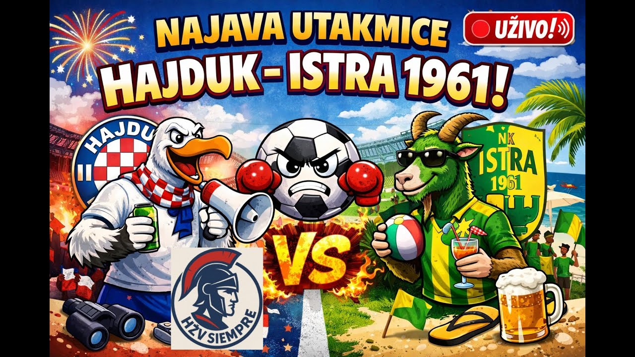 UŽIVO od 21:00h; Najava utakmice HAJDUK - ISTRA 1961