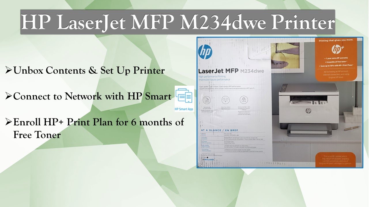 МФУ HP LaserJet MFP M234dwe: распаковка, настройка, подключение и регистрация. Планы печати на 6 ...