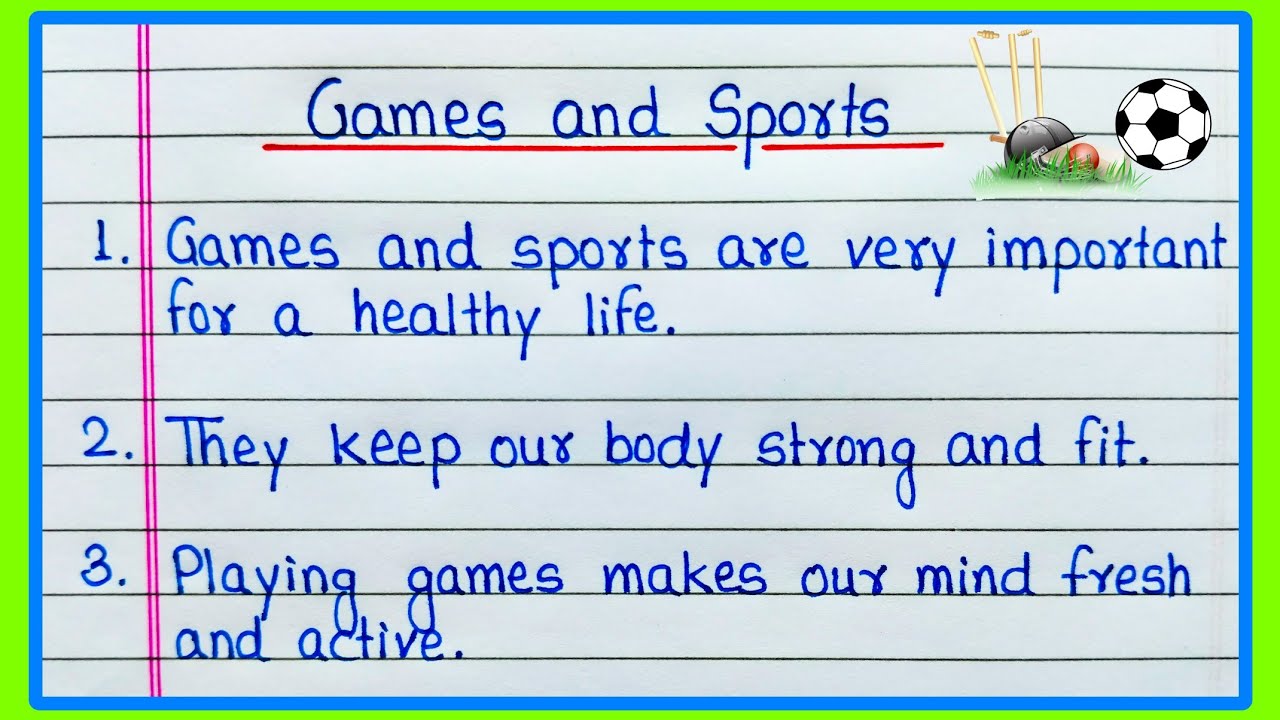 10 lines on Games and Sports | Essay on Games and Sports | Importance of Games and Sports