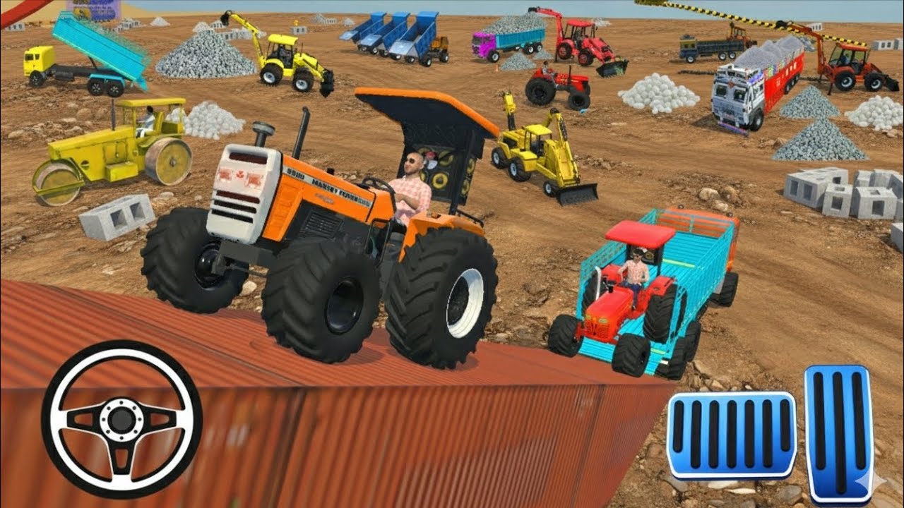 🔴Drive 🕹️Tractor Truck And dumper JCB Unloading stone 🪨 || Tractor Wala game 