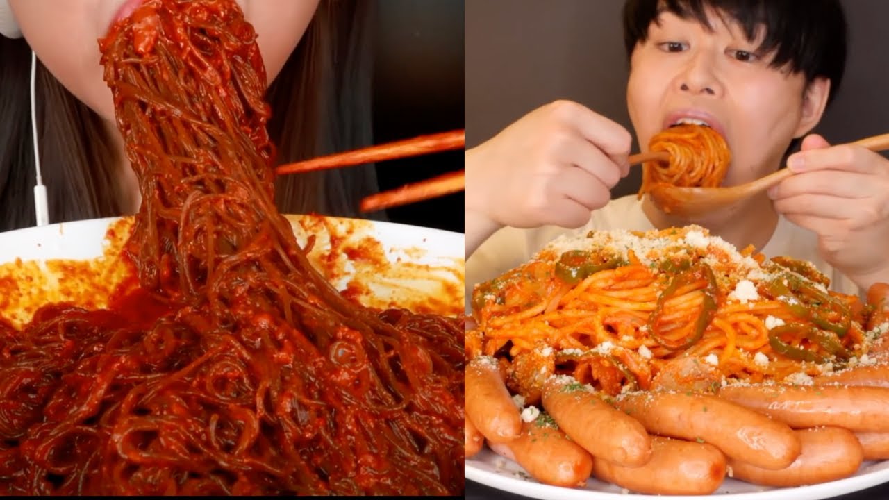 Mukbangers Eating DIFFERENT NOODLE DISHES AROUND THE WORLD 🌏