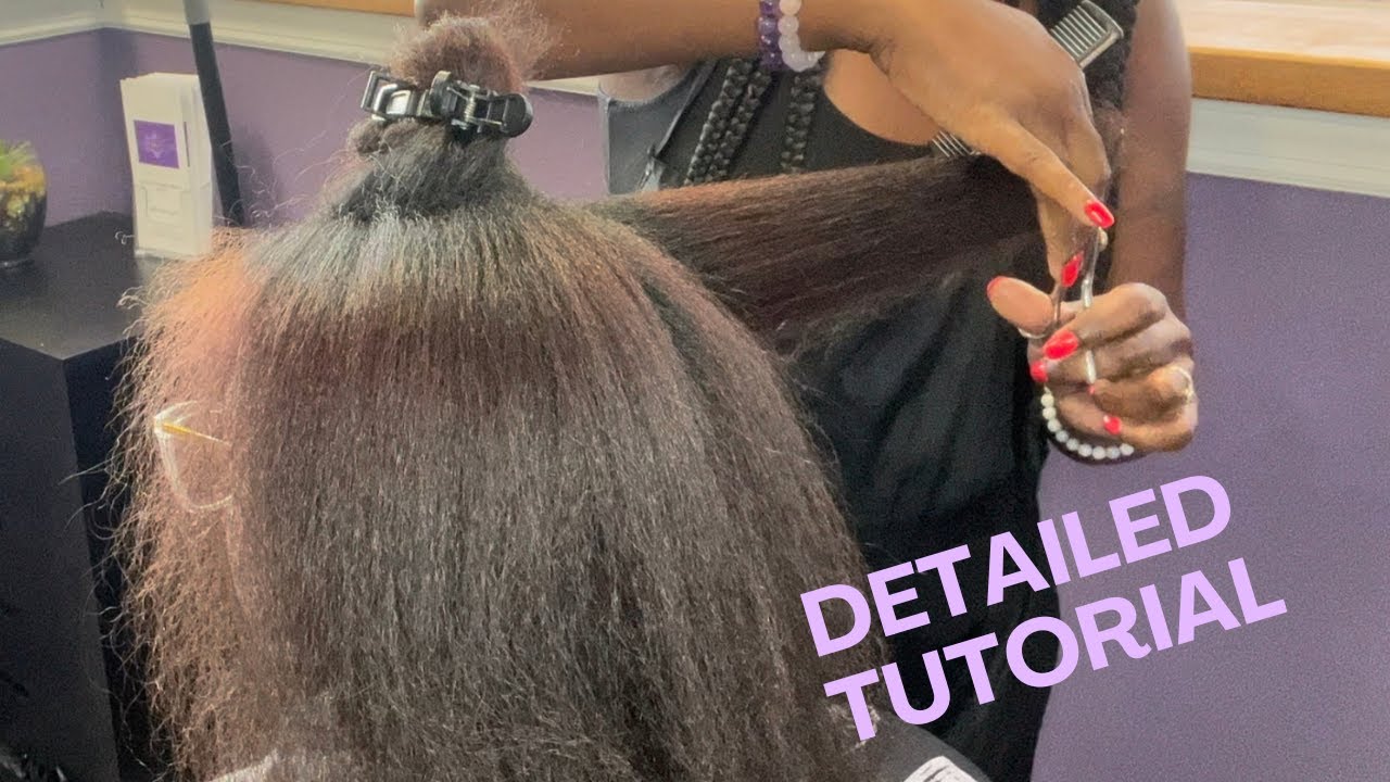 Detailed Tutorial | How to Blow Dry with a Paddle Brush and Trim Natural Hair