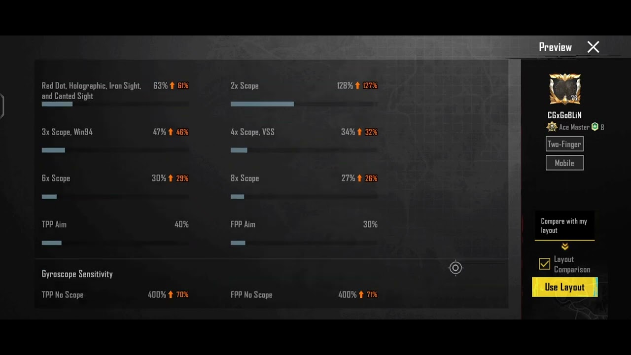 @goblinbgmi Latest sensitivity Code | LExGoblin | BGMI | Sensitivity Code | Goblin