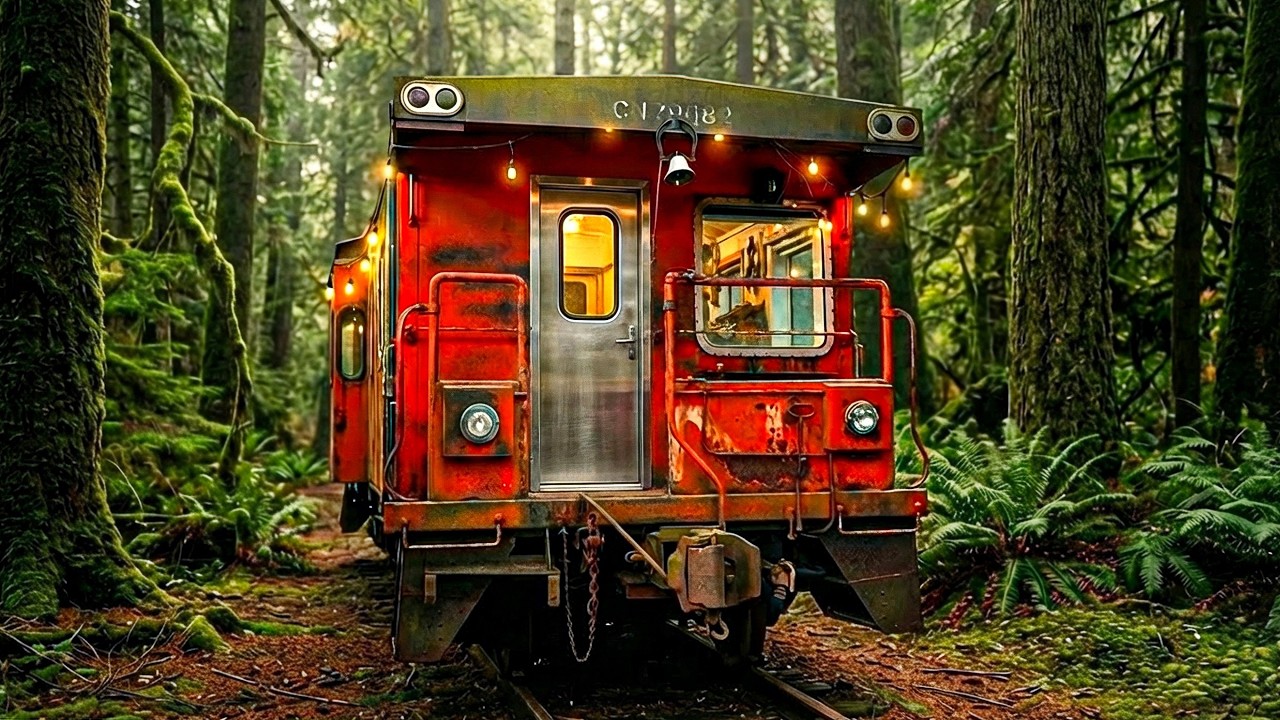 I stayed in a converted train caboose in the forest
