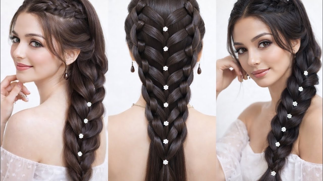 Braids hairstyles for girls for wedding ##hairstyles #viral #foryou #girlshairstyle #cutehairstyle 