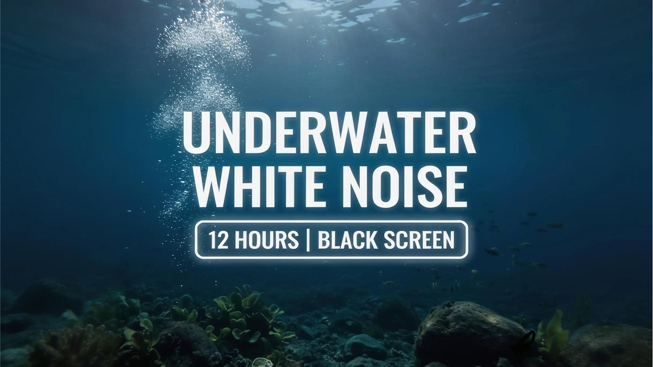 ​Underwater White Noise | 12 Hours | Black Screen | Deep Sleep & Baby Soothing 🌊