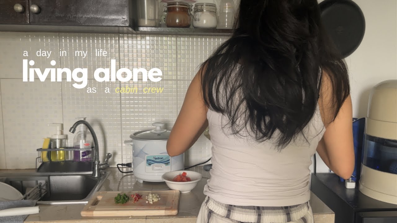 a day in my life living alone as a cabin crew ✈️