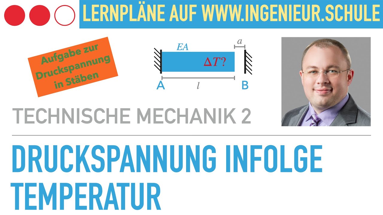 Druckspannung infolge Temperatur berechnen – Technische Mechanik 2