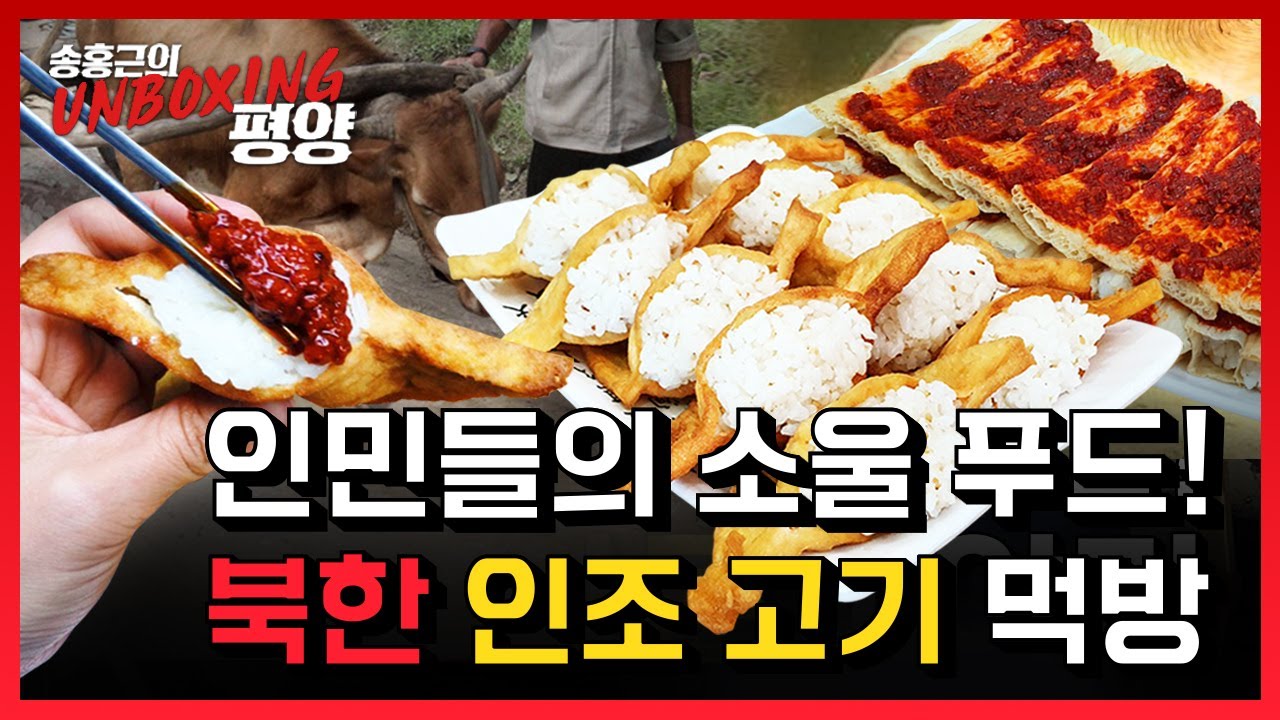 😨식량난에 화장실에서 oo까지 키웠다?😱 북한의 패스트푸드🍔 인조고기&두부밥 언박싱! 함부로 도축하면 총살당하는 나라 ㅣ송홍근의 언박싱 평양 unboxingPY ㅣ#03