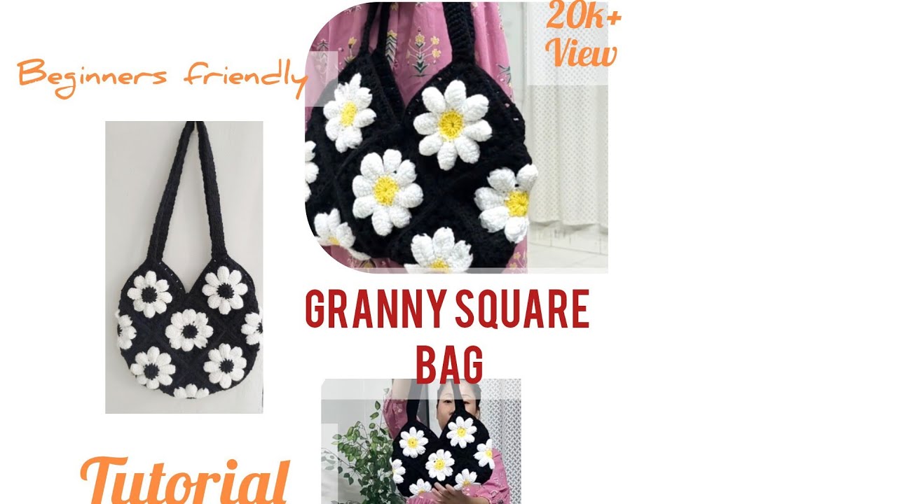 How to crochet a granny square bag👜| step-by-step|Perfect for beginners👍🏻!|Hindi✅||#GrannySquareBag