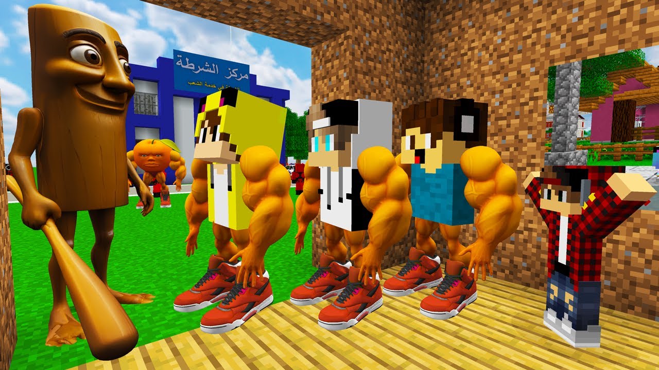 ماين كرافت لكن جيجي وكعبول وعبوسي صاروا عمالقة معضلين 😨😱 #فلم_ماين_كرافت