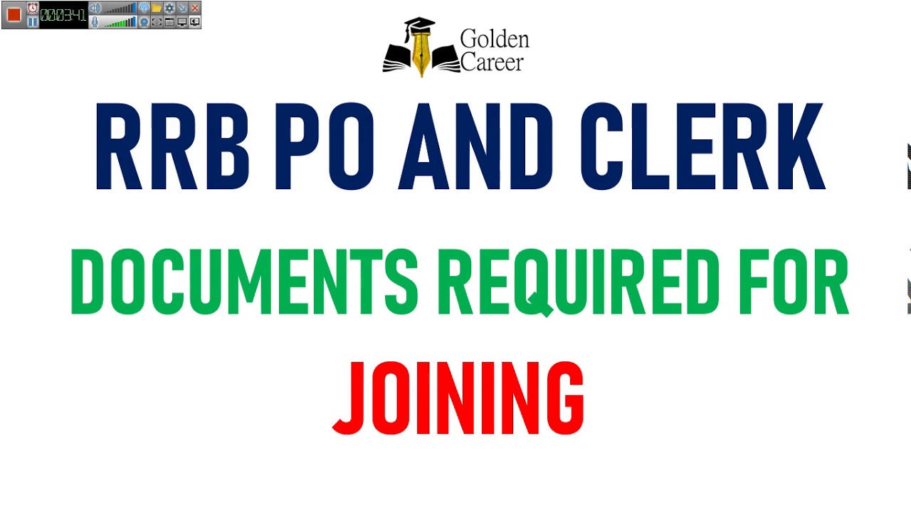 Documents Required at the time of joining | RRB PO and CLERK