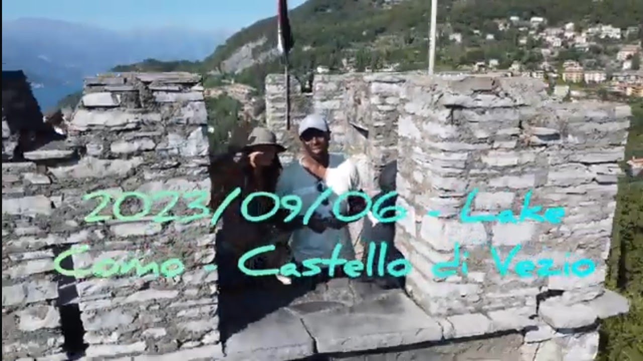 Italy Lake Como,  Castello di Vezio, drone footage