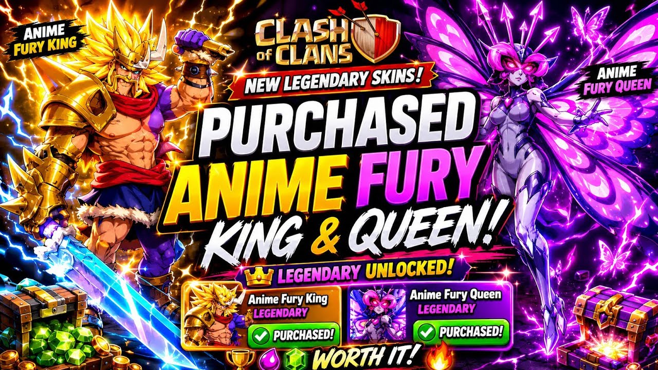 🔥 Finally Purchased the NEW Anime Fury King & Anime Fury Queen Legendary Skins in Clash of Clans! 🔥 
