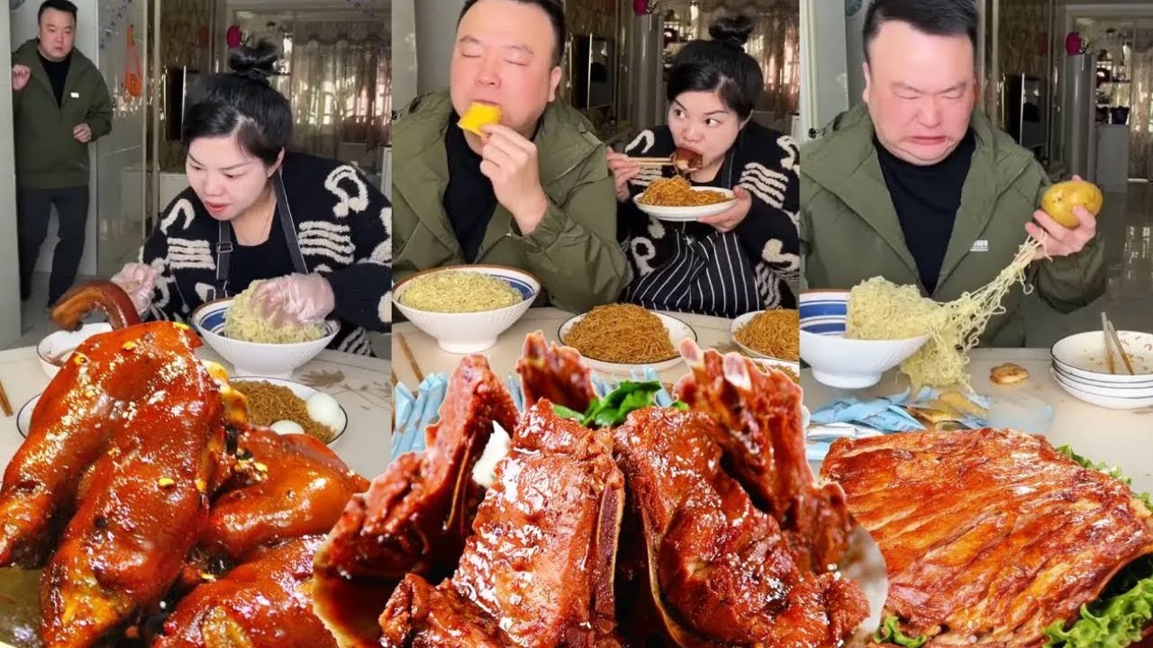 愚蠢老公以为我碗里的是红烧肉，没想到已经被我偷偷拿走吃掉，看到碗里的土豆他直接被气哭！