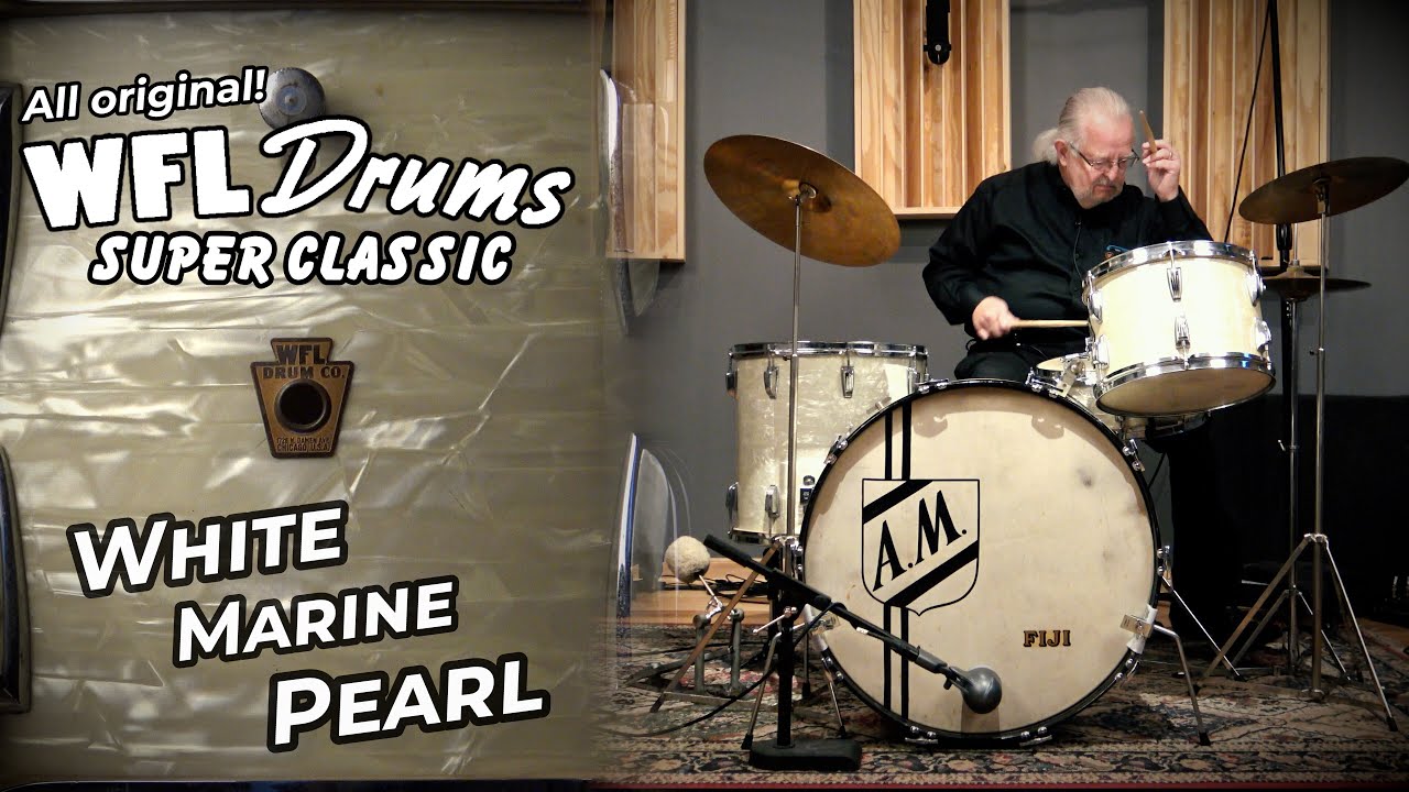 INCREDIBLE one-owner WFL Drum Kit! - White Marine Pearl