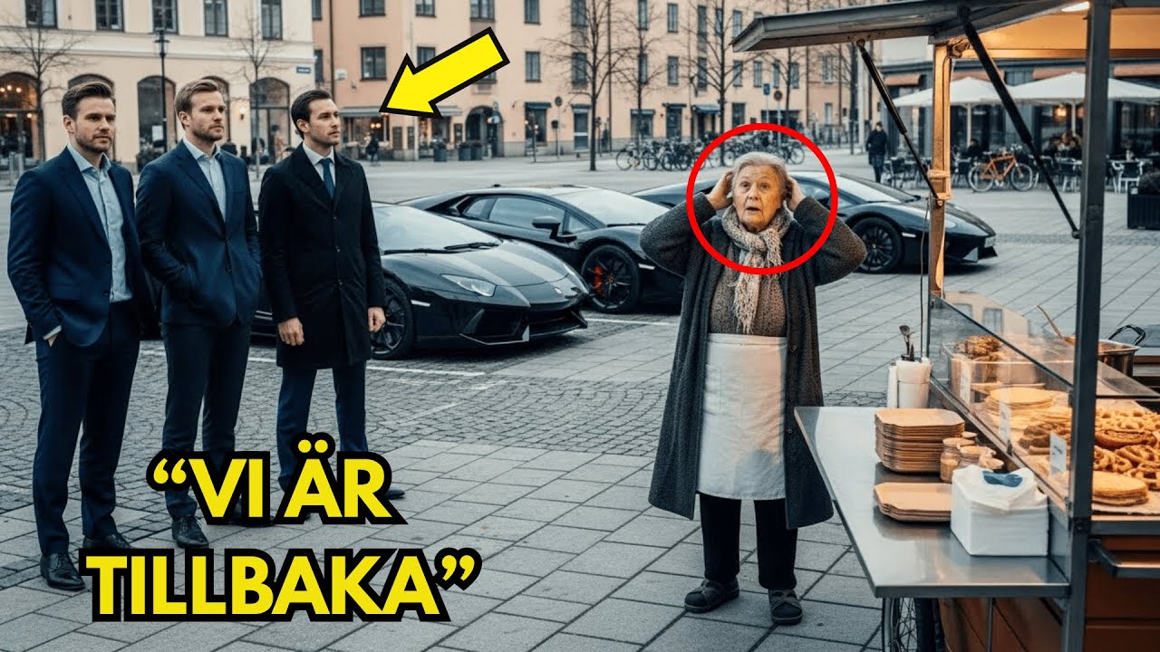Fattig äldre kvinna matade hemlösa trillingar – år senare stannade 3 Lamborghinis vid hennes stånd…