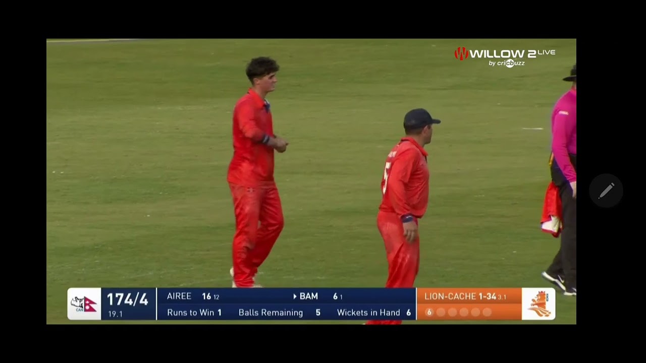 Nepal vs Netherlands - T20I Tri Series - Final Over - Lokesh Bam