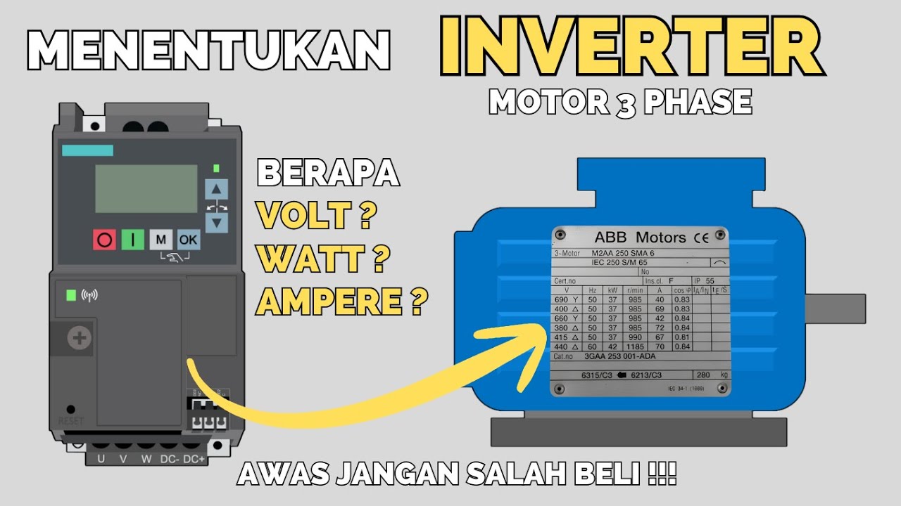 MENENTUKAN INVERTER MOTOR 3 PHASE | VFD (VARIABLE FREQUENCY DRIVE)