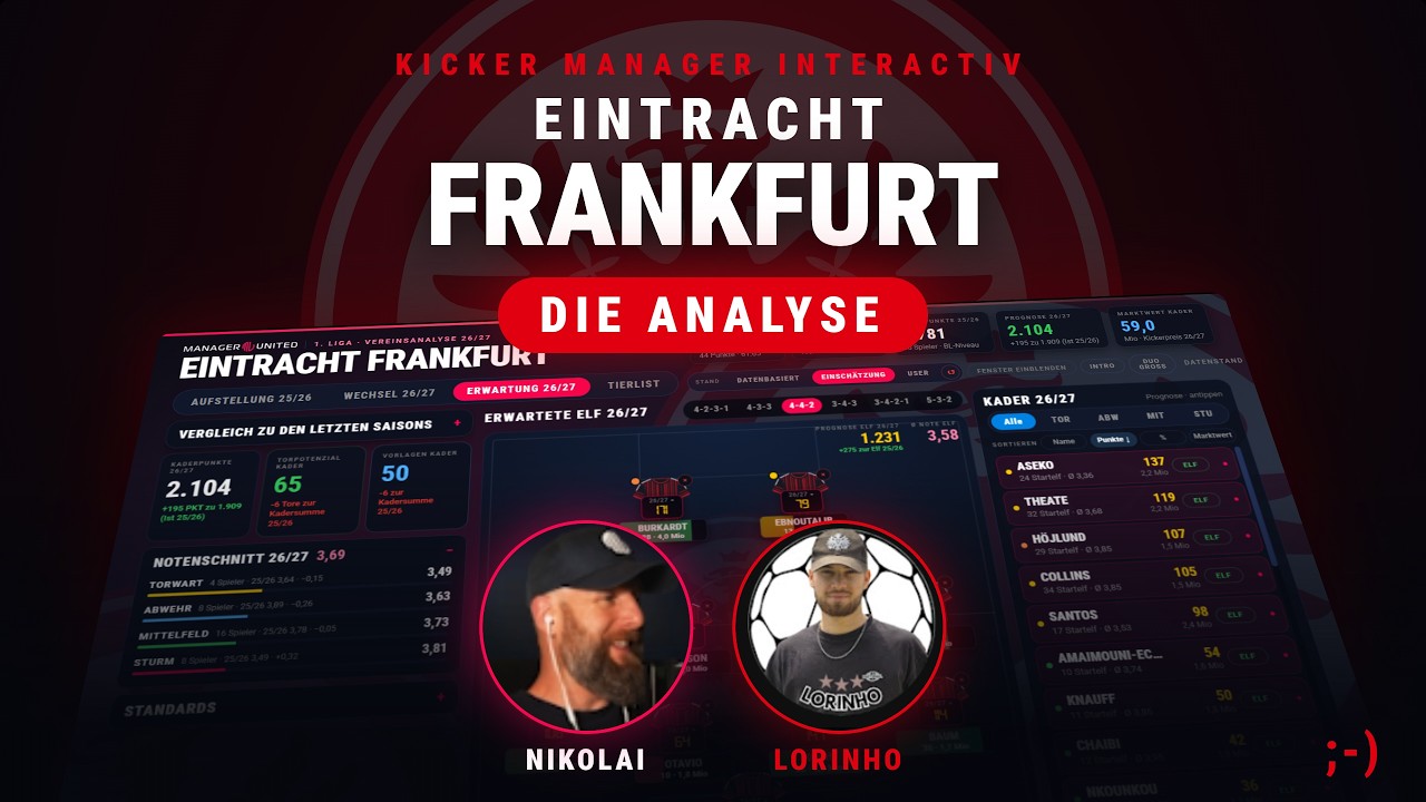 Eintracht Frankfurt | DIE Analyse | KickerManager #eintrachtfrankfurt  #kickermanager #managerunited