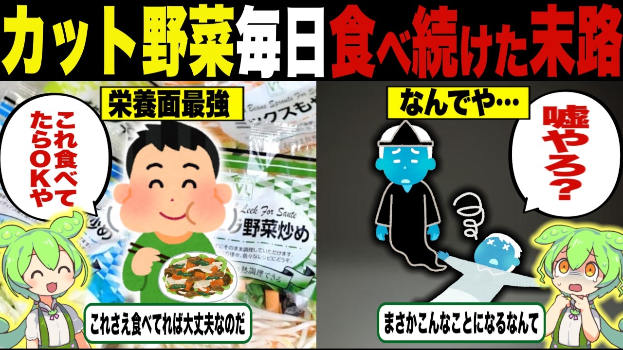 カット野菜を毎日食べ続けた結果【ずんだもん＆ゆっくり解説】