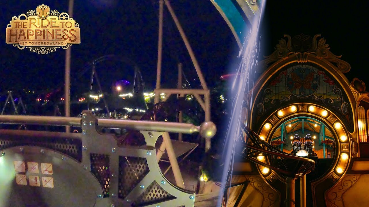 [4K] Ride to Happiness by Tomorrowland at NIGHT | Onride POV | Plopsaland de Panne | New 2021
