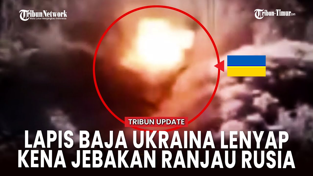 Kendaraan Tempur Lapis Baja Ukraina Rusak Parah Diledakkan Ranjau Rusia