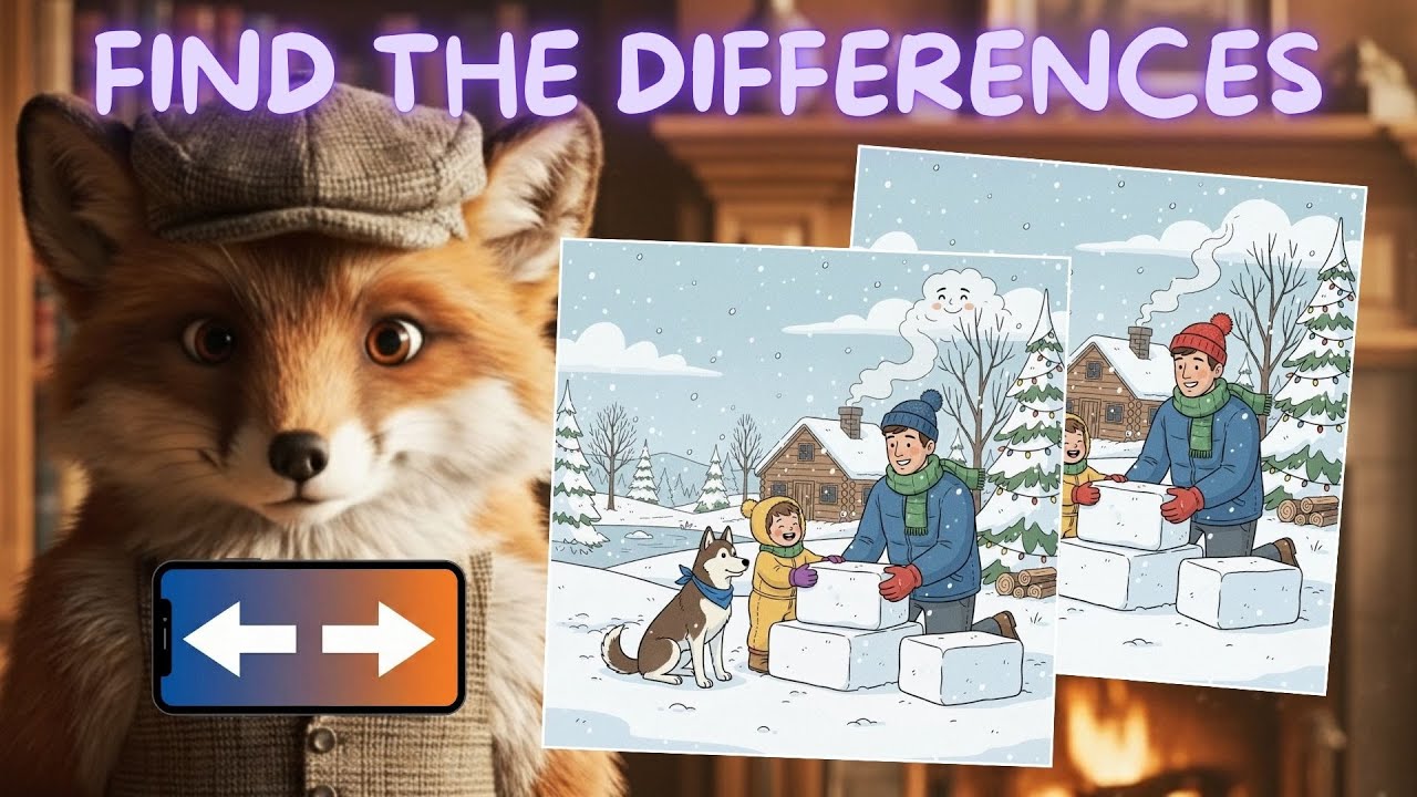 Find the Differences: 10 horizontal Levels with the Clever Quiz Fox
