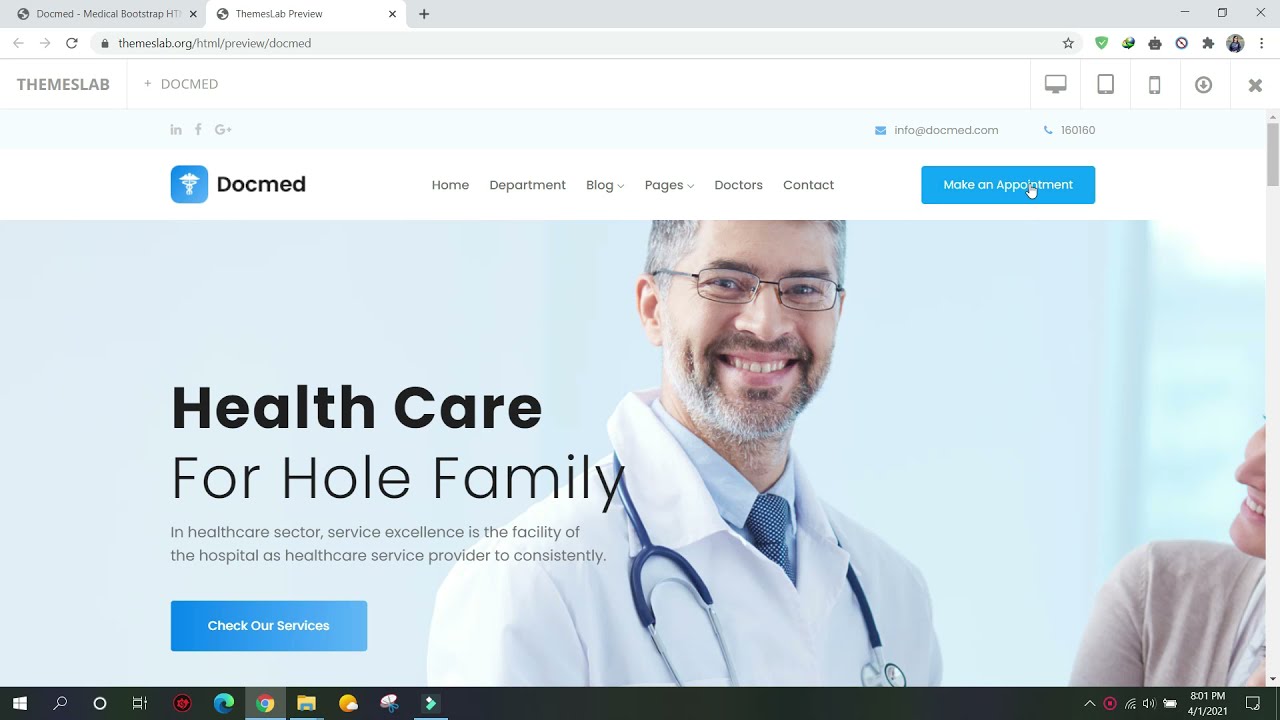 Docmed: Medical Bootstrap HTML Template