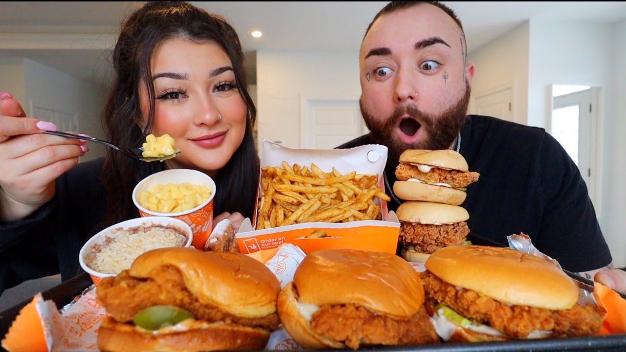 Chicken Sandwich Feast • POPEYES MUKBANG | Eating Show